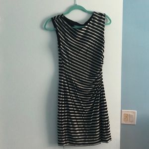 Black and white striped dress